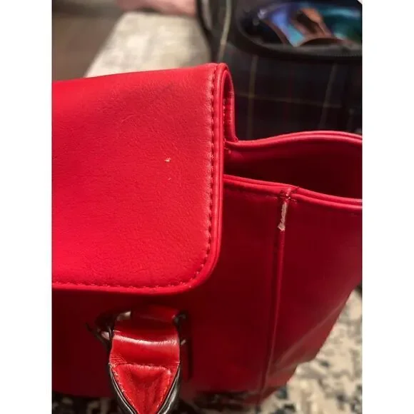 Guess Red Top Handle Bag Purse Floral
